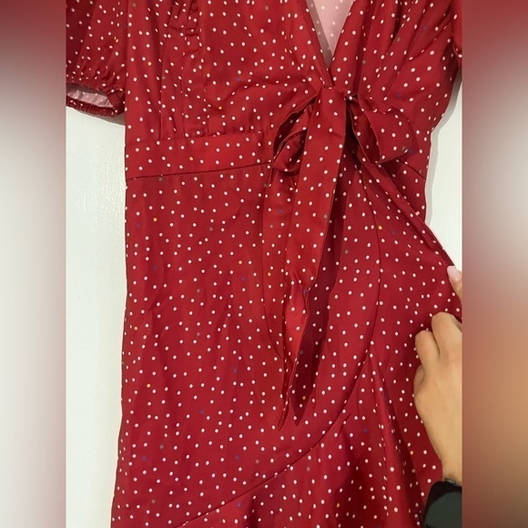 The Fifth Label red and White polka dot Wrap Mini dress Size Small - Picture 8 of 10